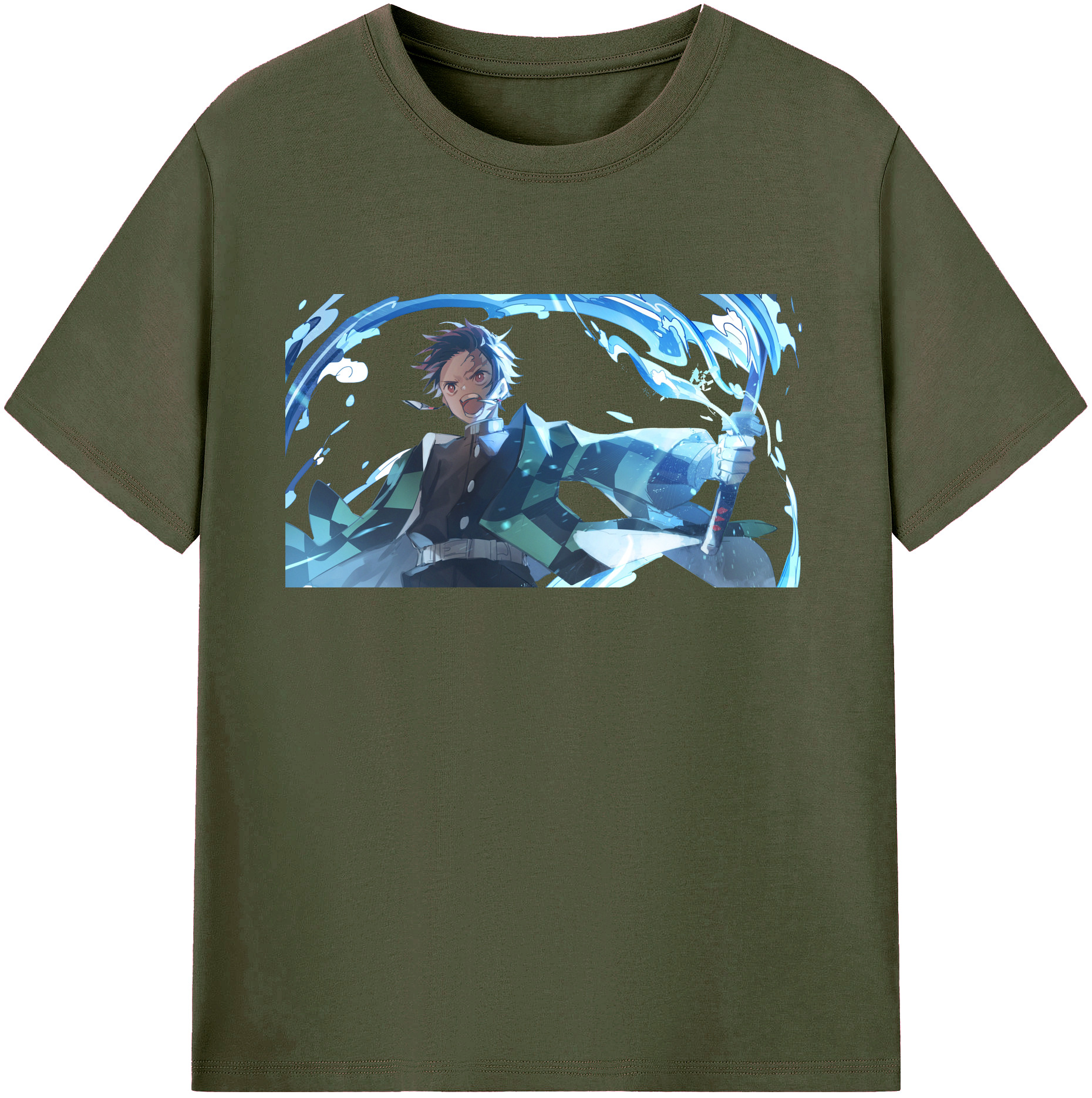 （画像用） 鬼滅の刃 竈門 炭治郎／かまど たんじろう Kamado Tanjirou 綿100％ メンズ半袖Tシャツ｜肌触りやわらか＆通気性